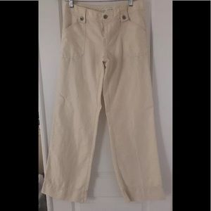 Banana republic creme linen/cotton wide leg pants